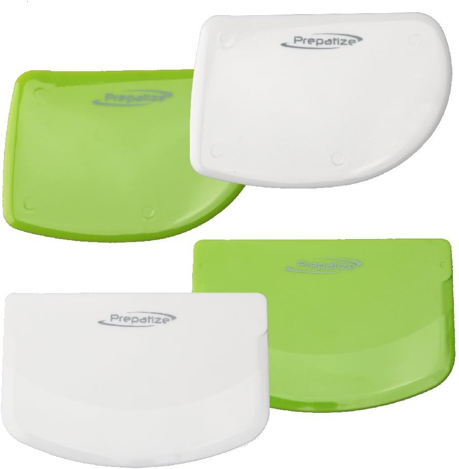Dough & Bowl Scrapers, Set Of 4 Multipurpose Kitchen Gadgets - Curved Edge & Flat Edge Flexible Scrapers For Food Processor Bowl & Kitchen Bowl Scraping Baking, Bread Dough, Cake Fondant, Icing