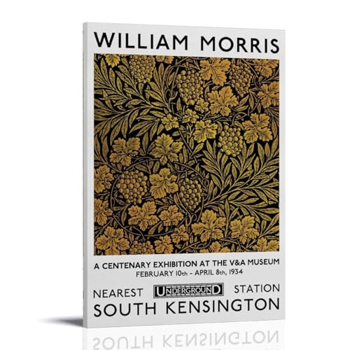 Toile moderne William Morris floral doré 40x60 pour chambre fille et garçon