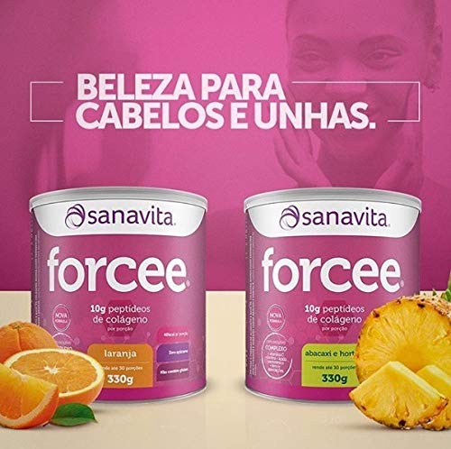 Colágeno Forcee Unhas e Cabelos 330g Sanavita Laranja