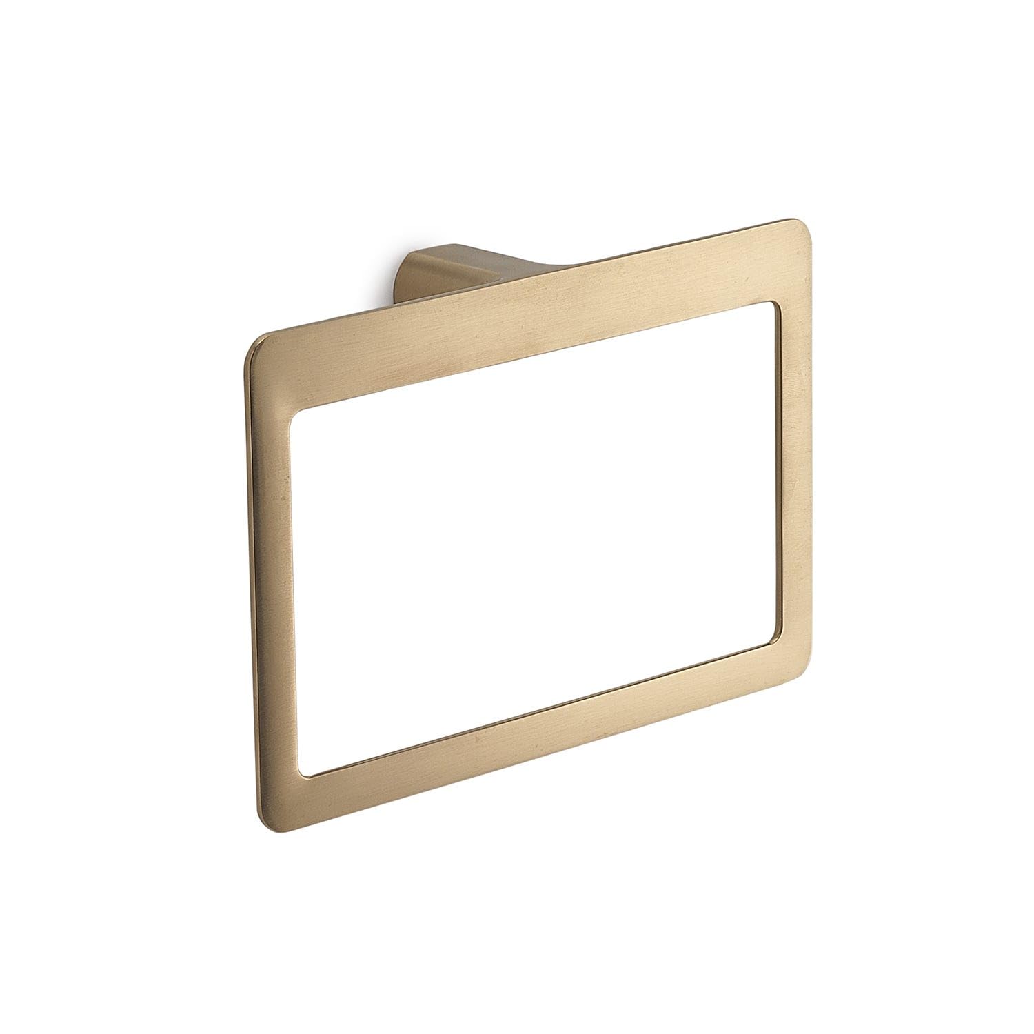 Kiamami Valentina - Toallero de anillo de pared de latón, cromall y acero inoxidable, oro mate, fijación con tornillos, 23 x 15,1 x 5,1 cm, serie Palazzo