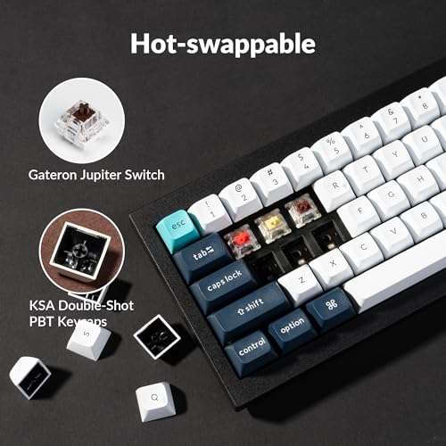Image of Keychron Q2 Max Wireless Custom Mechanical Gaming Keyboard, QMK /VIA Programmable Knob 2.4 GHz /Bluetooth 5.1 /Wired, 65% Compact RGB Hot-Swap with Gateron Brown Switch for Mac Windows Linux - Black