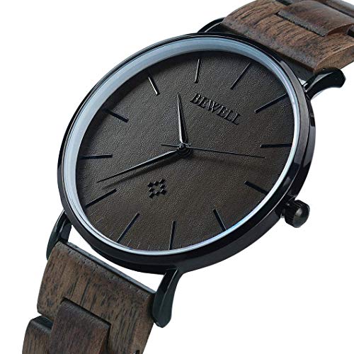 BEWELL Wooden Watches for Men Women Slim Analog Quartz Minimalist Couple Wrist Watch W163A - Image 4