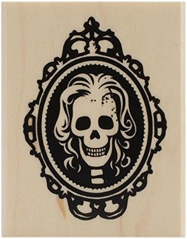 InkadinkadoWood Stamp, Skull Cameo