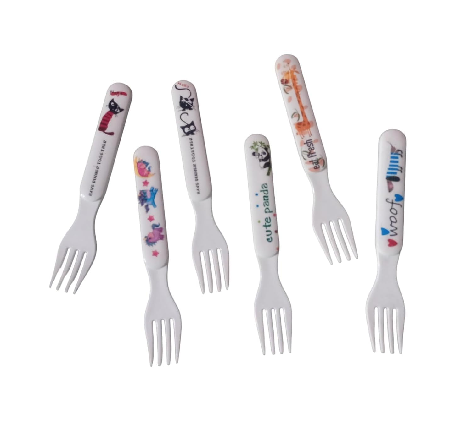 Plastic Colorful Fork & Spoon Set for Kids (Pack of 6) | Safe Reusable Tableware Cutlery Set for Children, Home & School Use-image-16