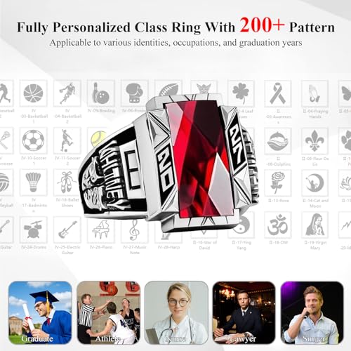 Custom Class Rings for Men Sterling Silver /10k/14k/18k High School College Ring Graduation Ring Graduation Gifts for Men3
