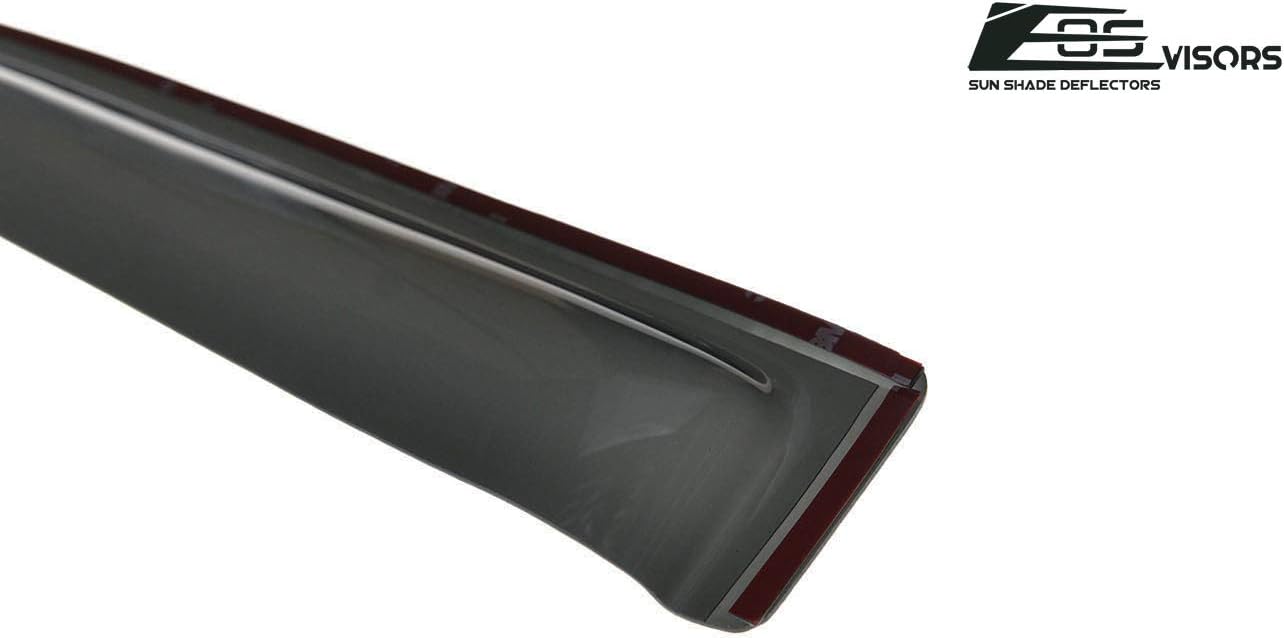 for 2012-2015 Honda Civic 2Dr Coupe | EOS Visors JDM in-Channel Style Smoke Tinted Side Vent Window Deflectors Rain Guards