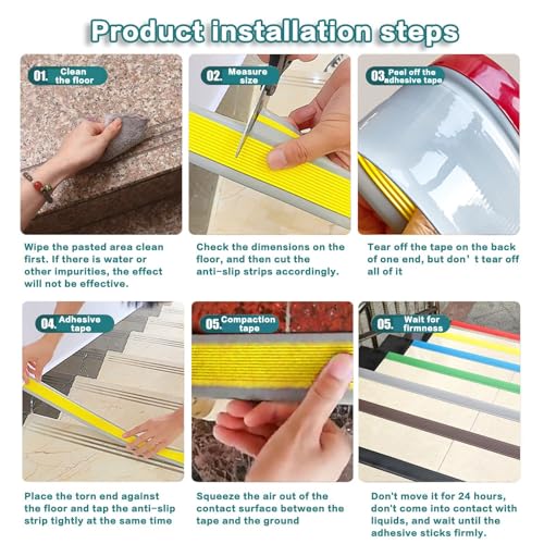 Escalera de goma de 6m parachoques impermeable y antideslizante multicolor para proteger peldaños 8