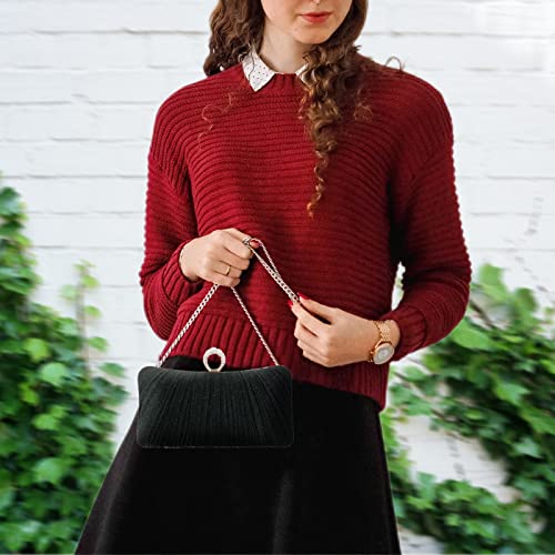 Image of Simcat Women Gold Clutch Purses Glitter Evening Handbag Pleated Evening Bag for Lady Formal Bridal Wedding Prom