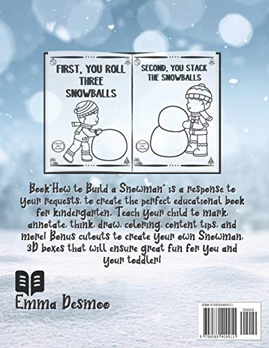 How to Build a Snowman - Book for Kids 1-3: Coloring guide, Activity Book for Toddlers, Learning New