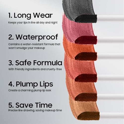 Image of Lip Stain Peel Off - Lip Liner Lip Gloss Gift for Women Mom Wife Matte Finish Vegan & Cruelty-Free, Highly-Pigmented for Create A Natural Lip Color (Nude)