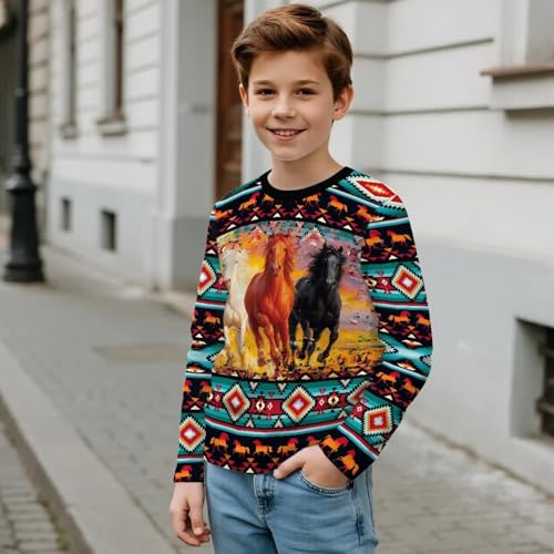 Image of Uourmeti Long Sleeve Tops for Boys Graphic T Shirts Teen Girls Active Pullover Tees