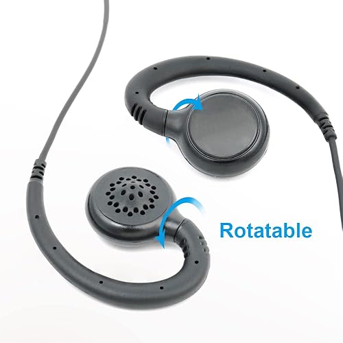 Miniatura 4 de Auricular de radio, auricular Walkie Talkie en forma de C de 1 pin con micrófono PTT compatible con Motorola CLP1010, CLP1040, CLP1060 Auriculares
