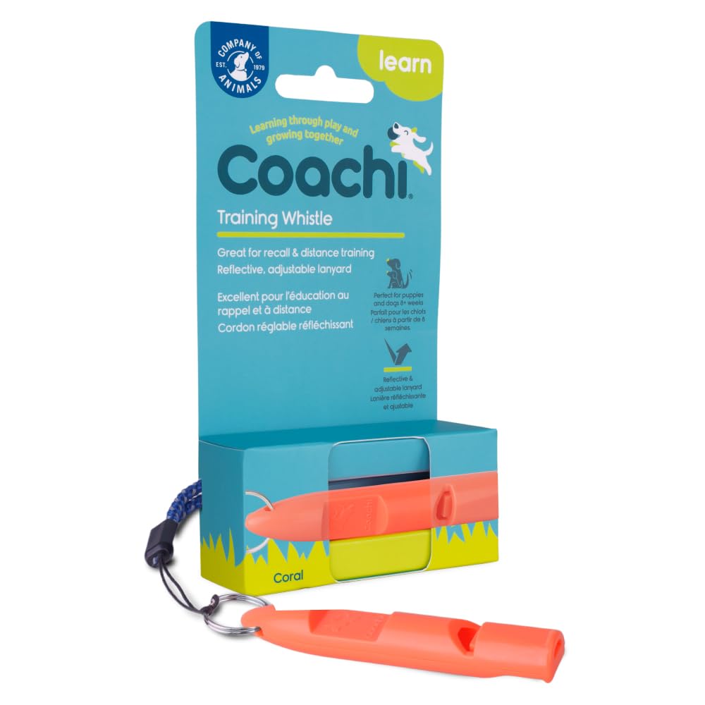 Company Of Animals Coachi Training Whistle For Dogs - One Coral Size 2