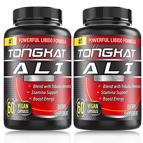 2 Pack Tongkat Ali, Long Jack, Testosterone Booster for Men,Herbal Formula 1800mg 120 Capsules 40 Days Supplement