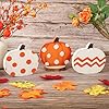 Fall Pumpkin Decorations for Home Indoor Thanksgiving Table Decor Harvest Tabletop Decoration Wooden Pumpkins Signs Block for Tiered Tray Party Shelf Display Set of 3