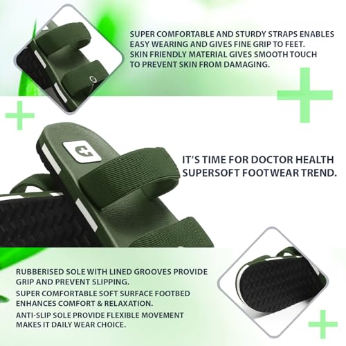 Image of DOCTOR HEALTH SUPER SOFT Tan Slipper for Mens Diabetic & Comfortable || Skid Resistant Flip-Flop & Sliders for Mens