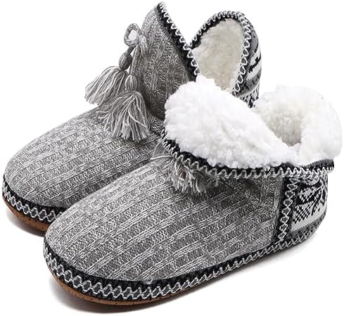COFACE Lammfell Hausschuhe Damen Hüttenschuhe Winter Warme Plüsch Hausschuhe Flauschige Gefüttert Hausstiefel Kuschelige Pantoffeln Hausboots