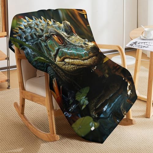 Manta de cocodrilo de franela para sofá de 100 x 130 cm 5