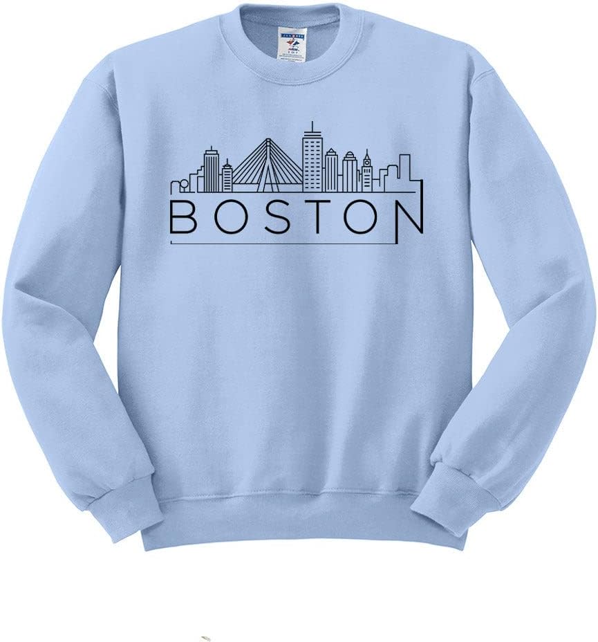 TeesAndTankYou Skyline Boston Massachusetts Sweatshirt Unisex