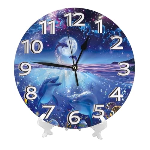 ZOOKISSラッセン 星に願いを 壁掛け時計 ウォールクロック 置き時計 直径25cm インテリア 壁かけ時計 アナログ 静音 連続秒針 Wall Clock 電池式 ベッドルーム 置き掛け兼用 見やすい デスクトップクロック リッピング