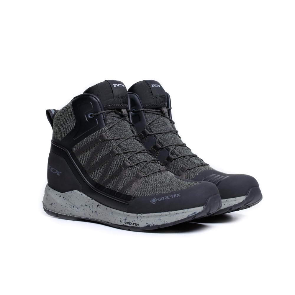 TCX - Speedtrek Gore-​Tex, Scarpe Moto Casual, Scarpocino Moto Urbano, per Uomo, Verde/​Grigio, 38