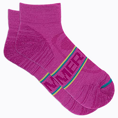 Image of Merrell Unisex Men's and Women's Zoned Cushioned Wool Hiking Ankle Socks - Breathable Arch Support
