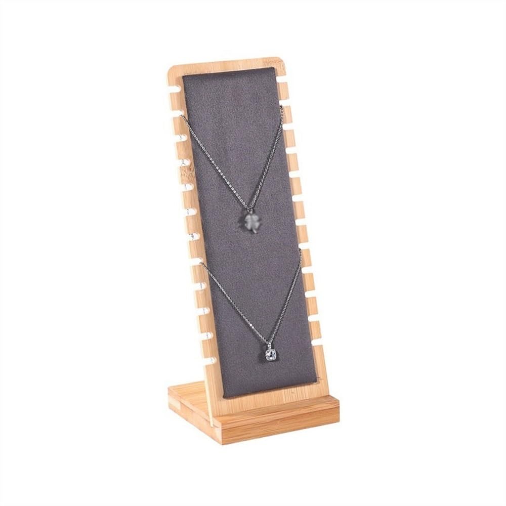 ZYYANSHOP Jewelry dummy display Pendant Organizer Jewelry Display Board Hanging Rack Stand Stalls Wooden Detachable Necklace(Gris)