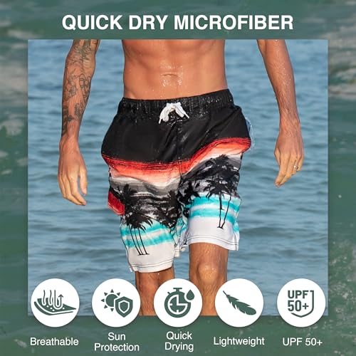 Image of Kanu Surf Men's Big Viper Extended Size Stripe Swim Trunk