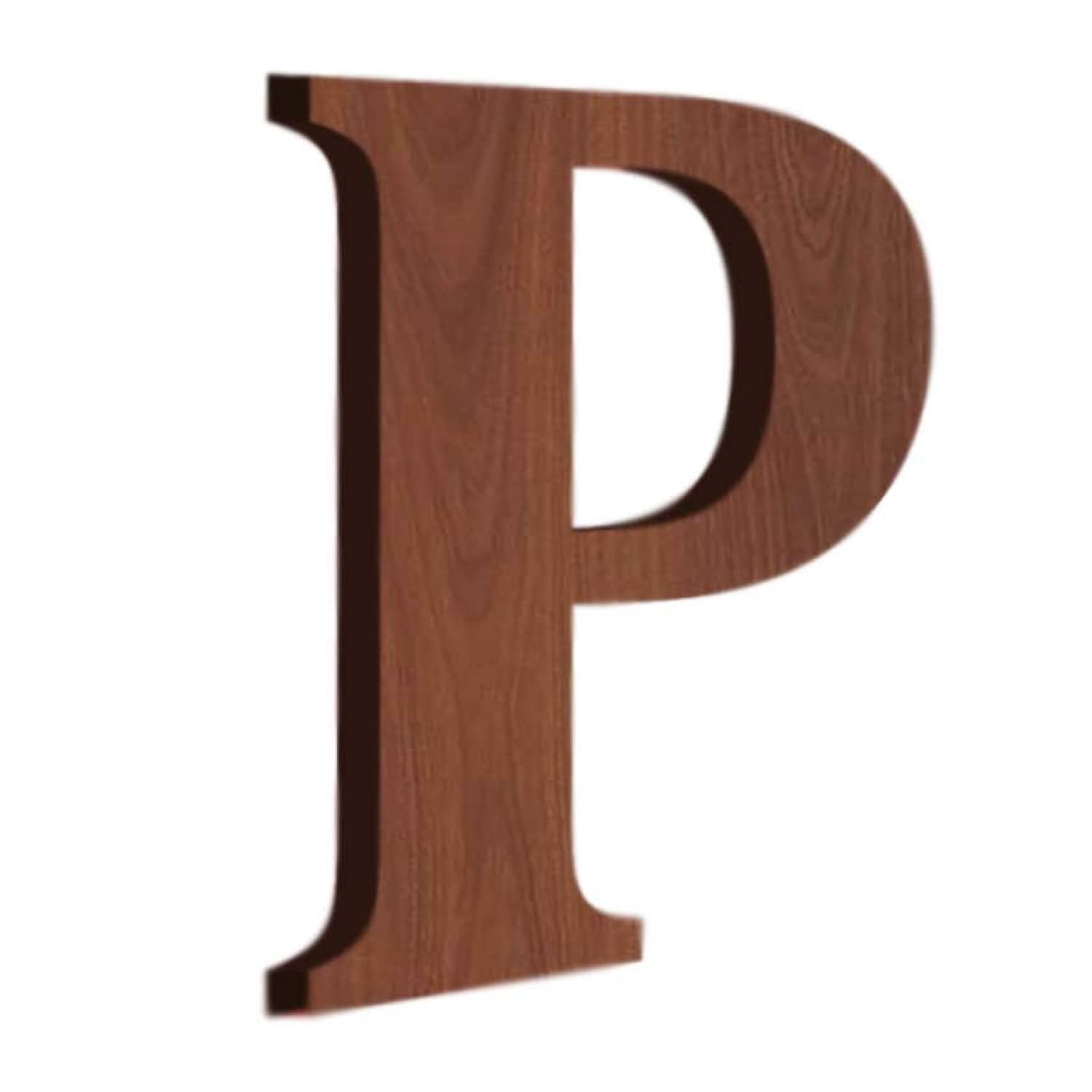 Chalk My Theme Wooden Alphabets and Numbers for Wall Decoration | 9 Inch Large Wooden Letter P in Wood Brown Color With 6MM Thick Quality Wood-image-2