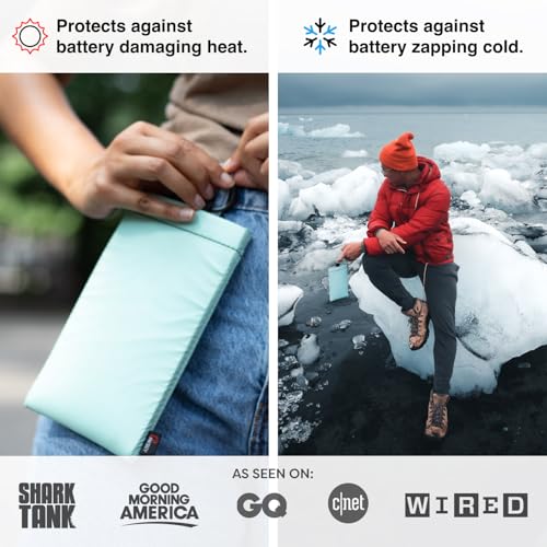 Image of PHOOZY Apollo II Thermal Phone Case with NASA-Derived Technology - Extends Battery Life 4X in Cold Weather and Heat - Military Grade 8-Foot Drop Protection Insulated Pouch - Large Mint