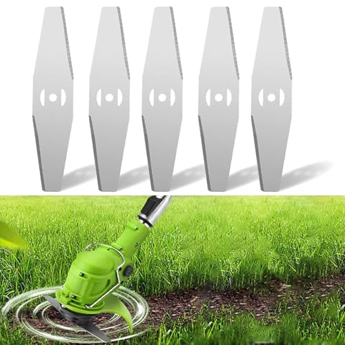 SURALIN 5 Stück Metall-Rasentrimmer Messer, Ersatzmesser, Rasenmäher-Zubehör zum Schneiden von Grasblättern, Elektroschneider, Gartengeräte