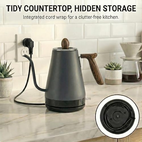 Hervidor Eléctrico de Cuello de Ganso 1L 1000W Acero Inoxidable miniatura 5