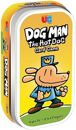 University Games Dog Man The Hot Dog Card Game for Ages 5 and Up, 2 to 4 Players Based on The Dog Man Books by Dav Pilkey (07011), Yellow