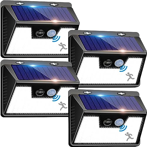 🌞 [ Risparmio Energetico]: Le luci di sicurezza solari led converte l'energia solare in elettrica assorbendo la luce solare durante il giorno, il processo riduce notevolmente l'emissione di carbonio. Così, non solo protegge l'ambiente, ma risparmia anche una certa quantità di bolletta elettrica per la tua famiglia nel lungo periodo. Nel frattempo, il design leggero e compatto consente di inserirli ovunque tu voglia.