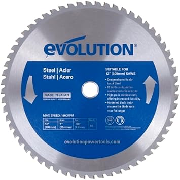 Evolution Power Tools 12BLADEST Mild Steel Carbide-Tipped Blade, 305 mm