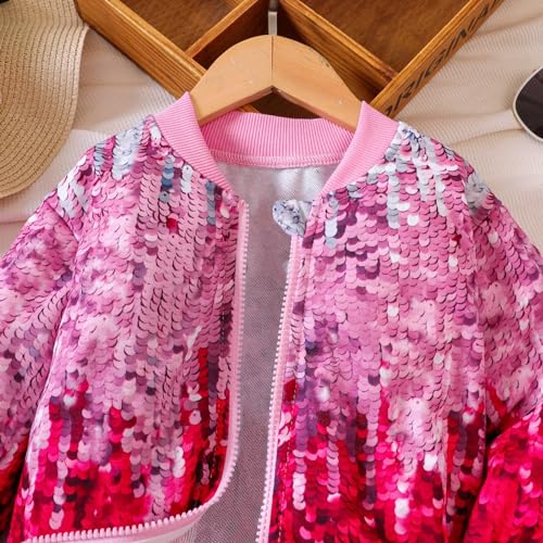 Betadog Girls Sequins Cardigan Crewneck Long Sleeve Shiny Girl Sequin Jackets, Jacket For Dress Occasions3