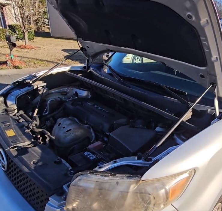 TSUBASA Lift Supports for Scion xB E150 2008-2015 Toyota Rukus Front Hood Bonnet Modify Gas Struts Carbon Fiber Shock Dampers Spring Rod Bar (2PCS) (Normal Black)