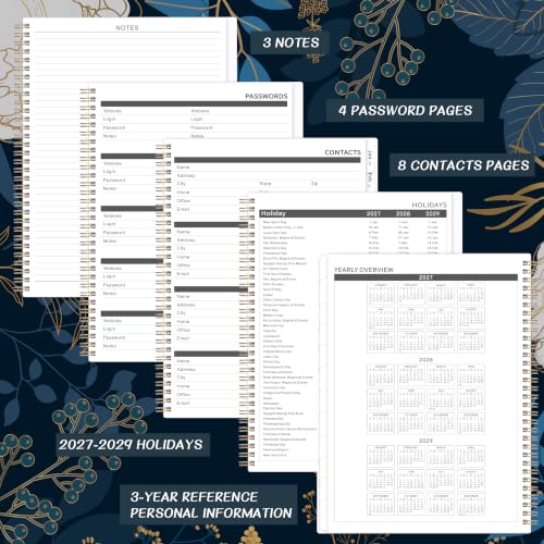 2027-2028 Monthly Planner - 2 Year Monthly Planner/Calendar 2027-2028, Jan 2027 - Dec 2028, 11" x 9", 24 Monthly Planner with Tabs, Back Pocket, Holidays, Twin-Wire Binding, Note Pages - Image 4