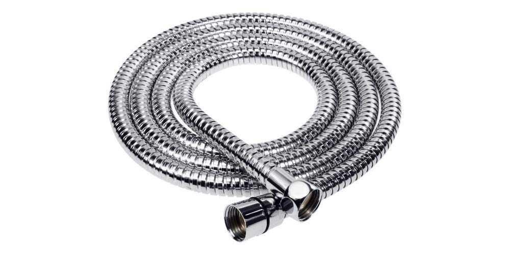 Aumix 1.75 Metres Long Replacement Shower Hose Standard Bore Stainless Steel Anti-Kink Double Lock Chrome Plated with 2 Washers