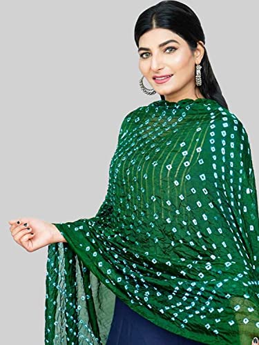 Image of PK HUB Women's Jaipuri Rajasthani Art Silk Bandhej Bandhani Dupatta