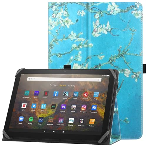 HoYiXi Funda Universal para 10-11 Pulgadas Tablet Fire MAX 11 2023 Release con Soporte y Correa de Mano Funda Cover Protectora para 10'-11' Samsung Lenovo Huawei Android Tablet - Flor