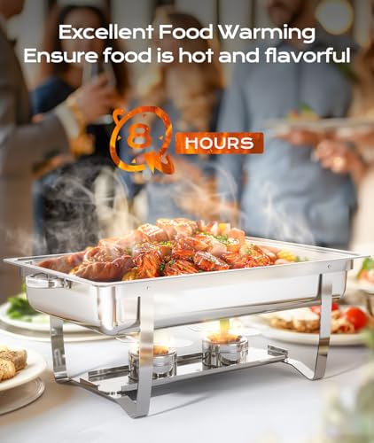 image for Tatakoii Chafing Dishes for Buffet 4 Pack, [Ultrasonic Mirror Polishin