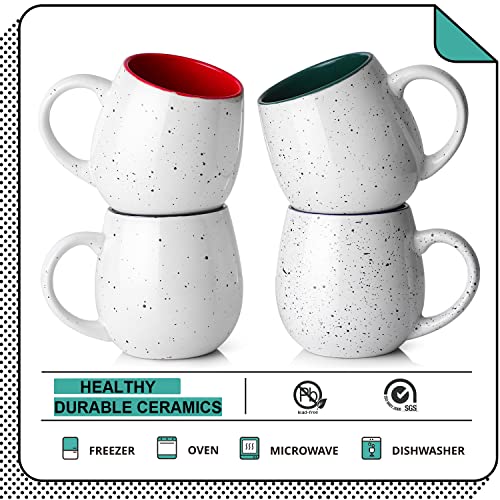 Lifver 20 Ounces Coffee Mugs Set Of 4, Large Ceramic Coffee Mugs With Large Handles For Coffee, Tea, Hot Cocoa, Christmas Gifts For Women Men, Jumbo Soup Mugs Set Of 4,Easy To Hold & Clean #TOP3