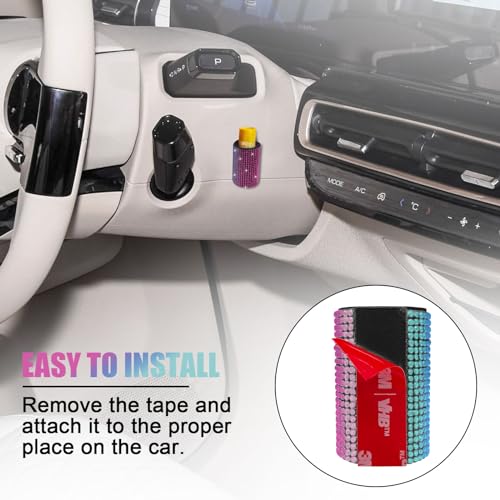 Image of Upright Car Chapstick Holder, Bling Insulating Lip Balm Holder,Rhinestone Car Accessories for Women Interior ,Suitable for Most Vehicles. (Rainbow)