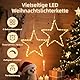 100 LED (2 Stück) Weihnachtsbeleuchtung Fenster, Weihnachtsstern Beleuchtet mit 8 Modi Timer und Fernbedienung, Fensterbeleuchtung Weihnachten Batterie für Weihnachtsdeko, Fenster, Party, Warmweiß