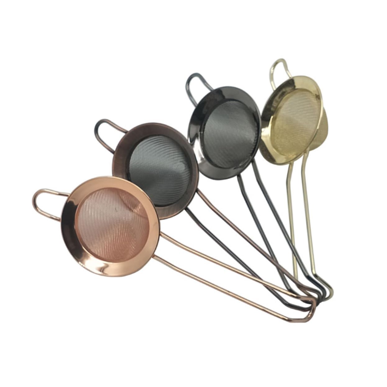 Healifty 1 Pcs Stainless Steel Skimmer Spoon with Fine Mesh Strainer Multi Functional Cooking Tool for Soya Milk Juice and Hot Pot Copper Plated Handle Easy to Clean Dishwasher Safe