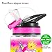 Home Tune 15oz Water Bottle for Kids Girls Boys School, BPA Free, Leak Proof Flip Straw, Carry Loop, Easy Clean - Unicorn