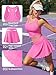 ATTRACO Scallop Tennis Dress Golf Outfits Tennis Skirt Set with Built in Shorts Hot Pink XS