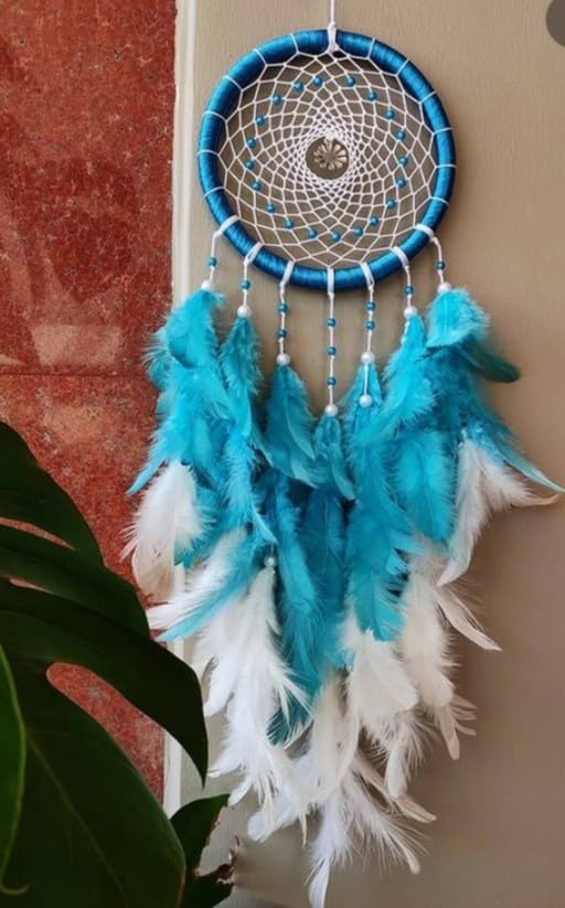 UVID Art and Craft Supplies Feather Dream Catcher (25 inch, Blue) BZ_UVID 5inchDreamcatcherBlue-image-7