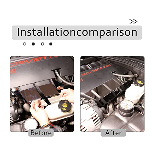 Image of Engine Bay Panel Cover for C6 Corvette 2005-2013, Stainless Steel Rear Engine Cover Guards Protector Splash Shield, Fuse Box Cover (Type F Engine Side Trim)